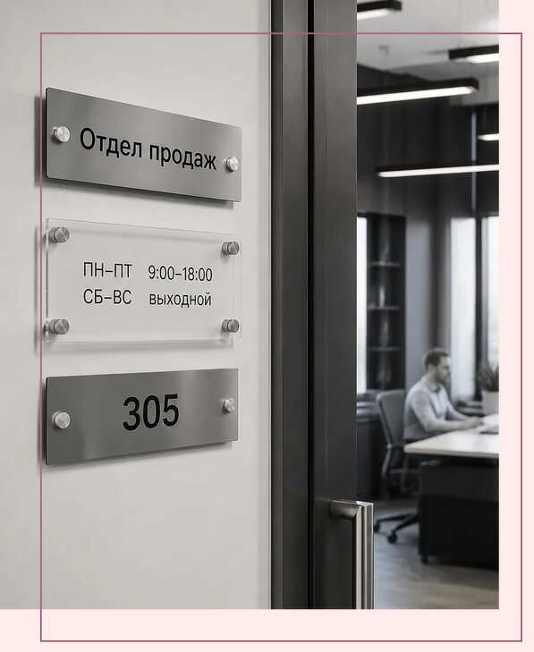 Офисные таблички на дверь в Георгиевске по цене от 5050 р. | Аванза-Грг